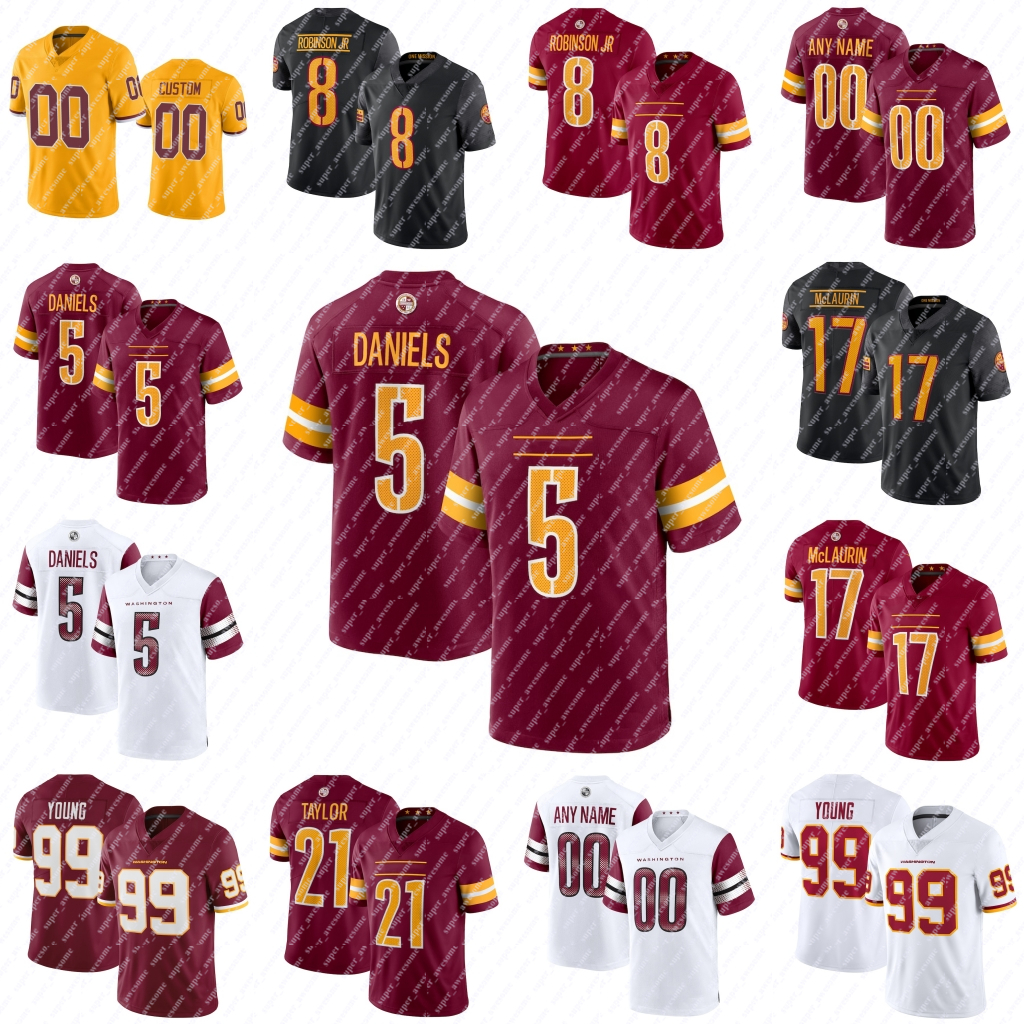Jayden Daniels Football Jersey Terry McLaurin Brian Robinson Jr. Mike Sainristil Jer'Zhan Newton Marcus Mariota Jahan Dotson Jonathan Allen Sean Taylor Jamin Davis