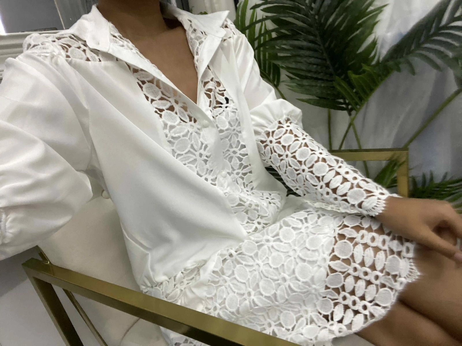 Spring Shirt Dress Guipure Lace Patch with Cami Dresses Women White Wedding Hollow Out Loose Y2k Party Holiday Vestido 240615