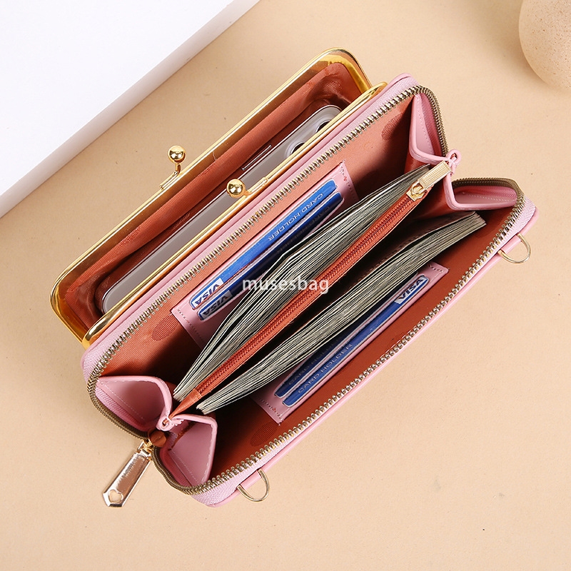European and American women's designer phone bag Korean version with crocodile pattern large capacity diagonal cross bag fashionable zipper walle