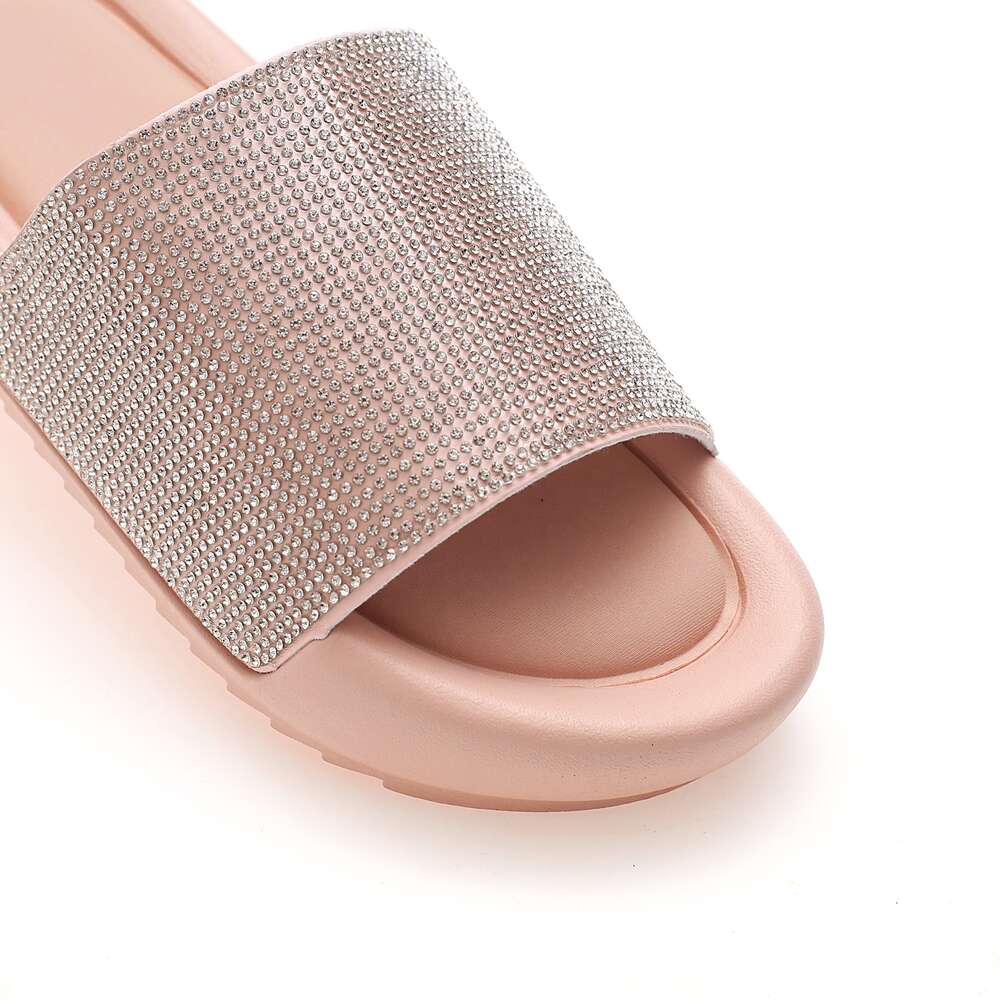 Customize Outdoor Bling Decoration Outdoor Slides Slippers for Ladies Women Flat Sandals