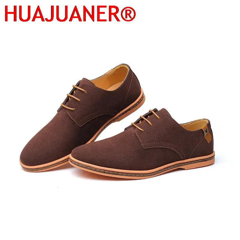 Spring Suede Leather Mens Shoes Oxford Casual Shoes Classic Sports Shoes Comfortable Footwear Dresses Large Size Apartments 240615