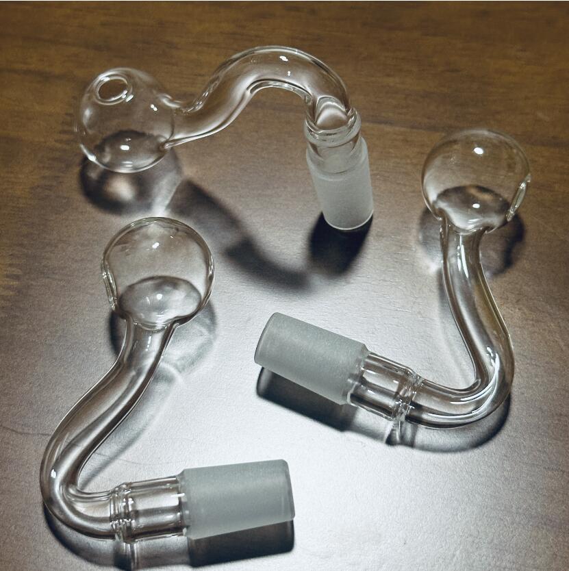 14mm Male glass pipe Clear Thick Pyrex Glass Oil Burner Water Pipes for Oil Rigs Glass Bongs Adapter 25mm Bowls for Smoking