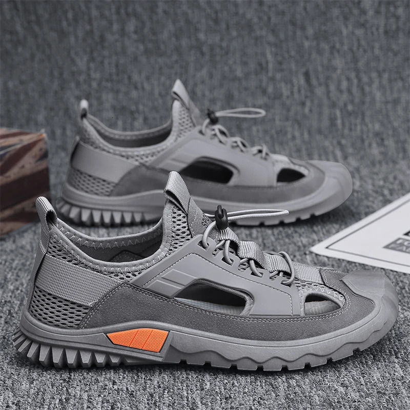 outdoor sandals mens mesh breathable and smooth mens casual shoes summer comfortable beach shoes mens Roman sandals 240615