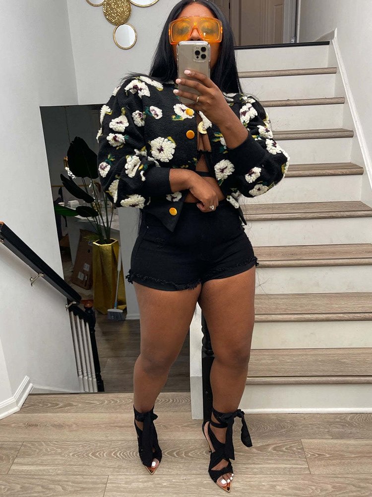 Sibybo Cott Rib Knit Sweater For Woman 3D Fr Single-Breasted Cardigan Coat Street Temperament Casual Pull Hiver Femme S7vm#