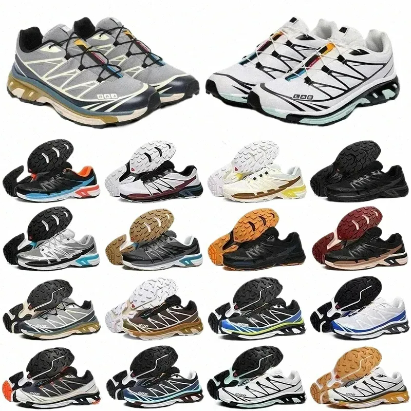Luxury Platform Design Men Saloman Solomon Xt6 Premium Sneakers Three Black Net Wings 2 White Blue Red Yellow Green Cross Men outdoor Hiking shoes Travel casual shoes