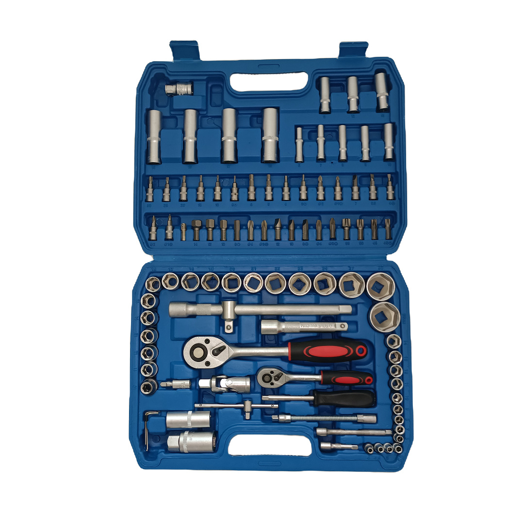 Professional 94 Pc Car Repairing Tools Collection with Heavy Duty 1/2-Inch Wrench Sets
