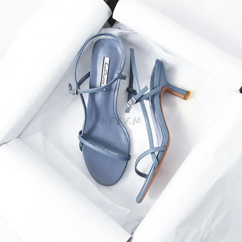 Summer Low Sandals Woman Leather Suit Female Beige Womens Shoes High Heels Lowheeled Black Comfort Stiletto Girls Fas 240615