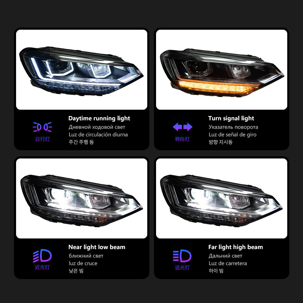 Car Head Lamps For VW Touran 20 16-20 20 Touran L LED Upgrade Lens Dynamic Signal Headlight Assembly