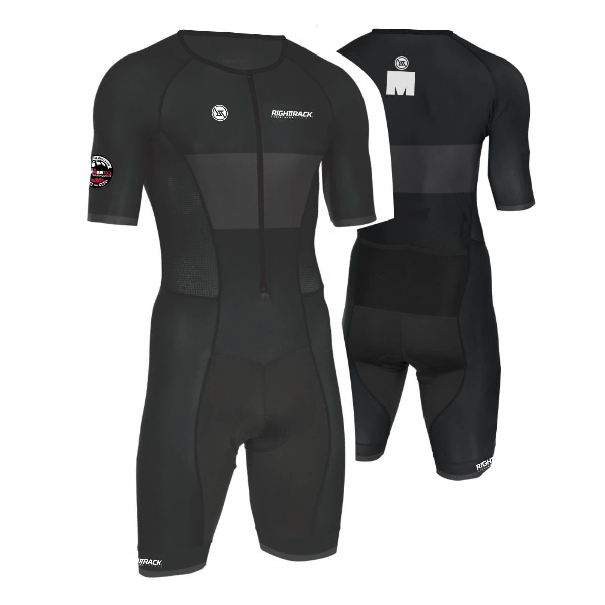 RIGHTTRACK Trisuit Mens Summer Triathlon Race Short Sleeve Skinsuit Clothing Swimming Cycling Running Competition Apparel 240620