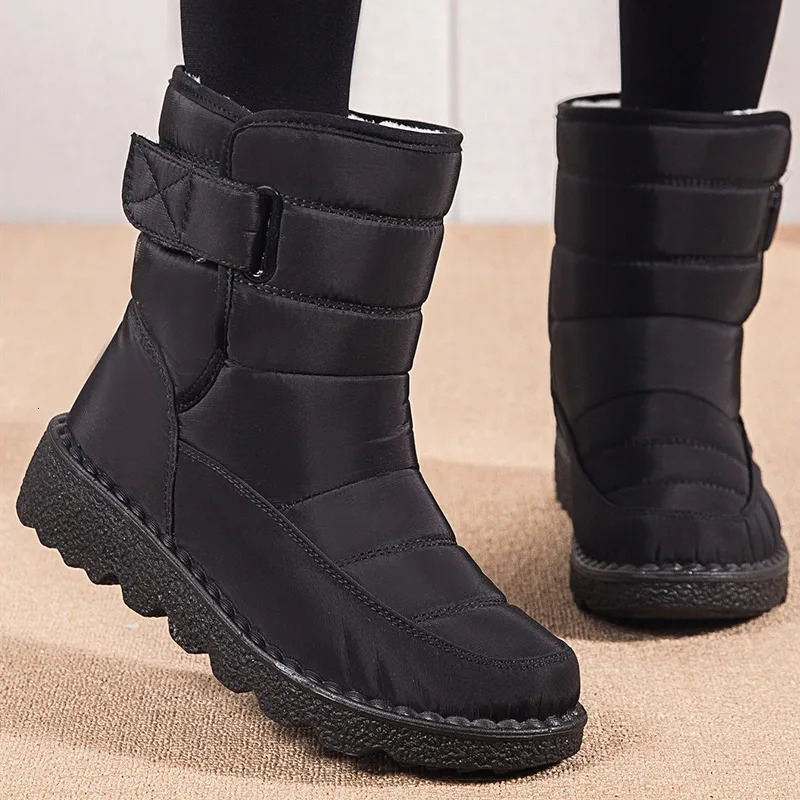 Womens boots super warm winter boots strap boots snow boots rubber boots fur Bota womens short boots womens winter shoes 240615
