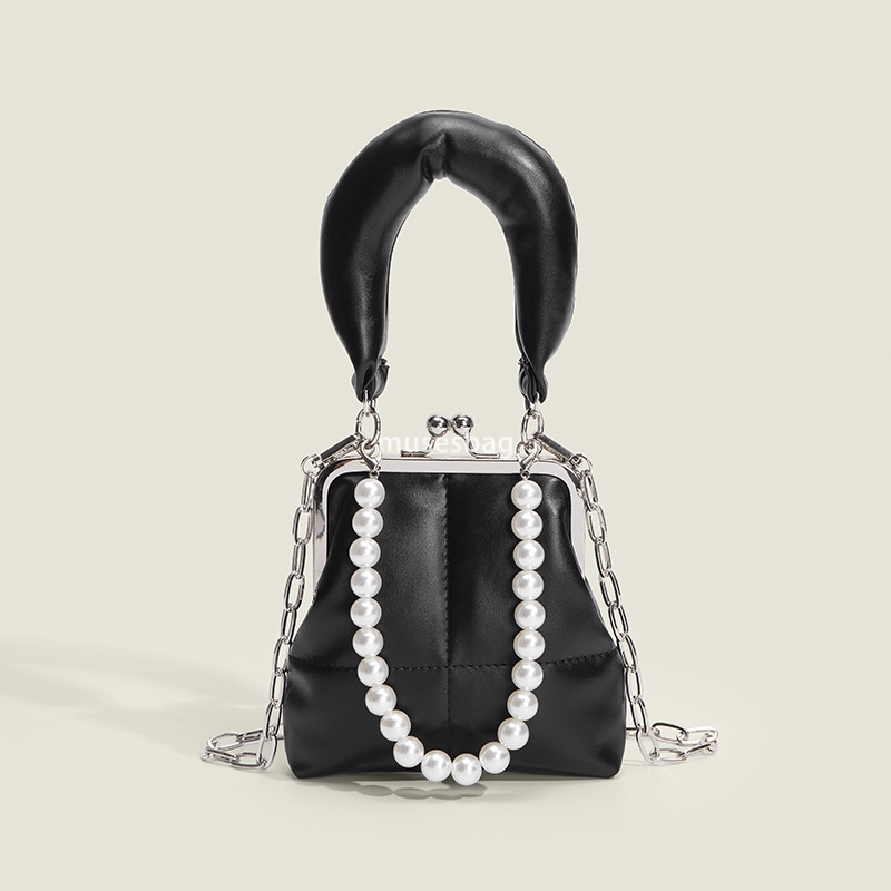 Daily wear urban minimalist women handbag women new crossbody handbag Korean niche design gold clip chain shoulder bag