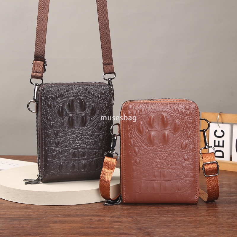 High quality classic large capacity casual shoulder crossbody bag by European and American men's designers, fashionable multi-layer embroidery an