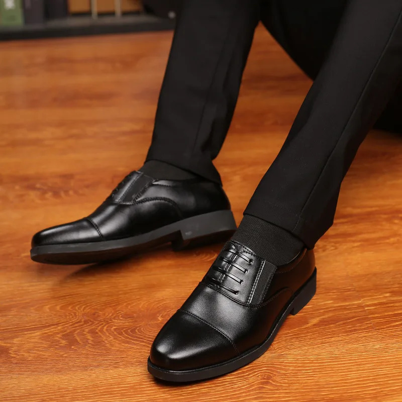 Mens Classic Dress Shoes Formal Oxford Business Office Wedding Shoes Wearing Elegant Casual Leather Zapatos Brock Mens Flat Shoes 240615