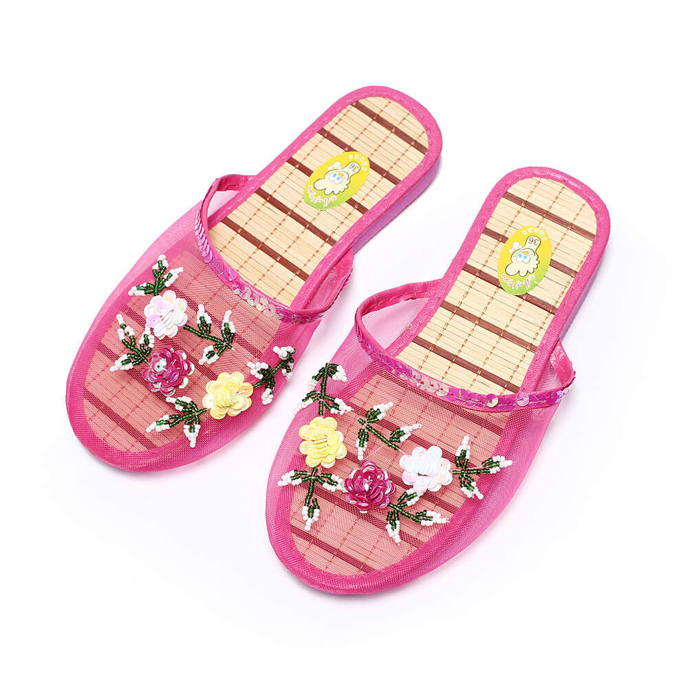 2023 New Arrival Design Indoor and Outdoor Fashion Women Beaded Slippesr Mesh Slipper