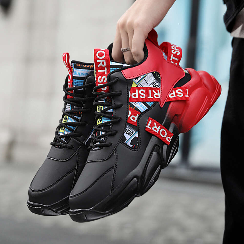 Men Chunky Sneakers Casual High Top Sport Fashion Breathable Gradient Colorful Tennis Shoes