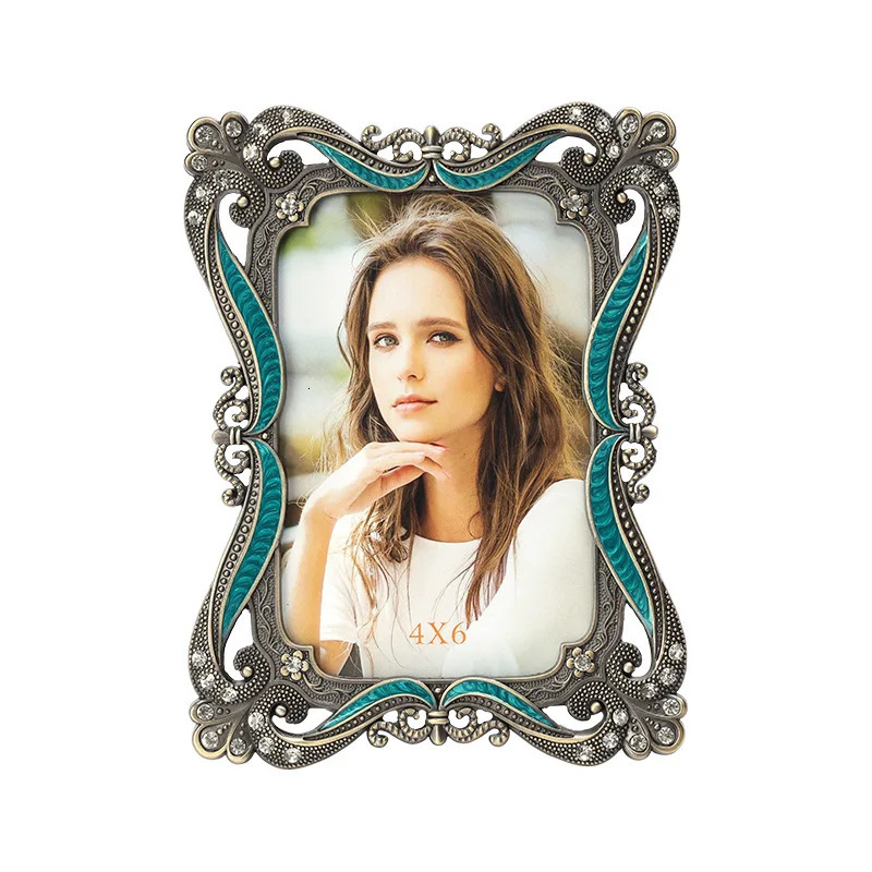 2026 4/6/7 Inch European Vintage Bronze Po Metal Alloy Picture Frame Wedding Bride Gift Home Decoration 240603Bj H260306