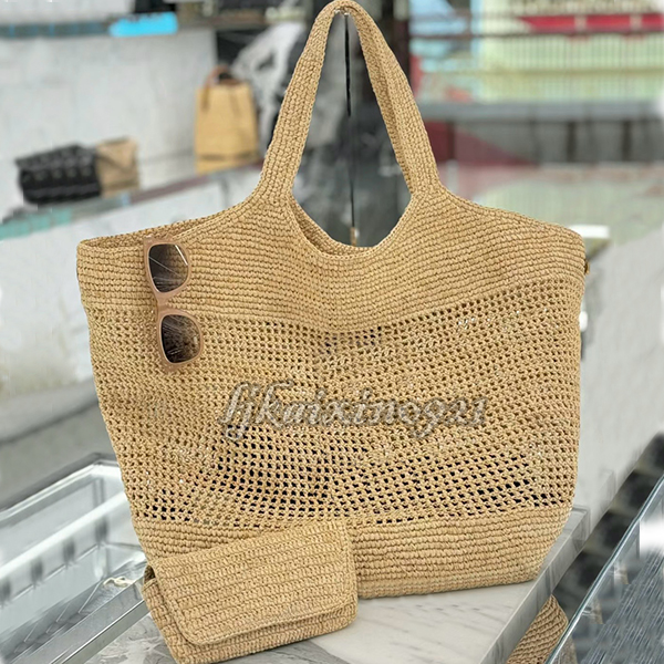 Tote Bag Icare Designer Beach Bags Maxi Women Raffias Handbags Seaside Straw Bag Luxury Hobo Handbags Hollow out woven shoulder bag Large capacity vegetable basket