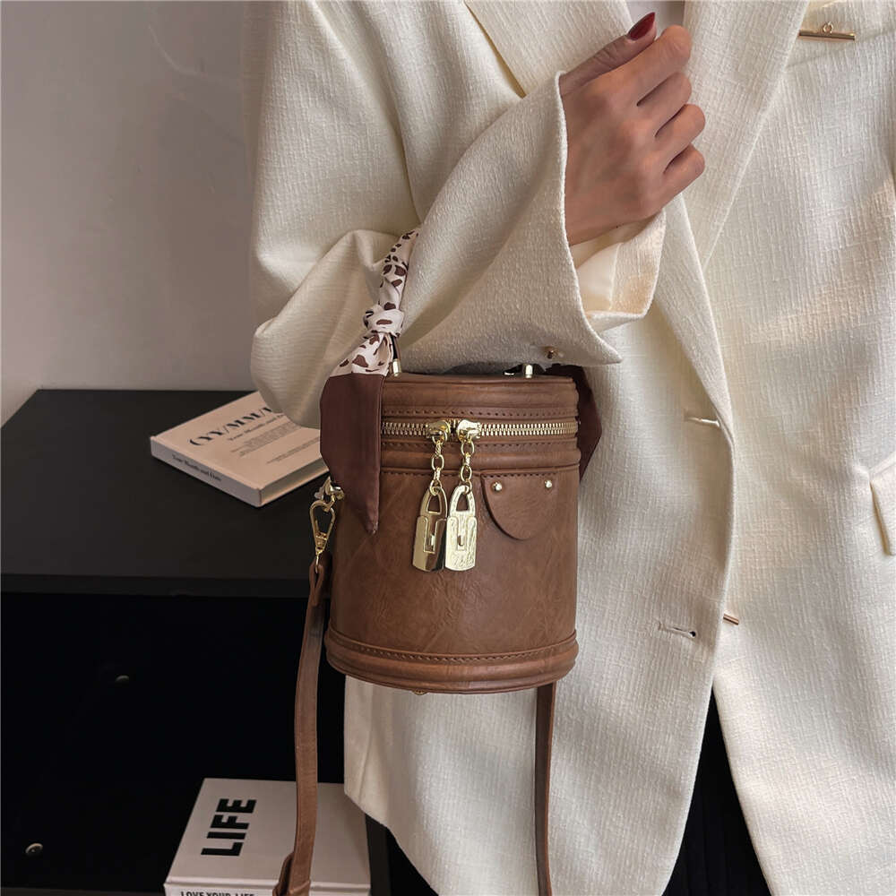Toptrends Barrel Shape Mini Crossbody Bags For Women 2023 Trend Vintage Designer Top Handle Shoulder Bag Bucket Ladies Handbags H6.17#34