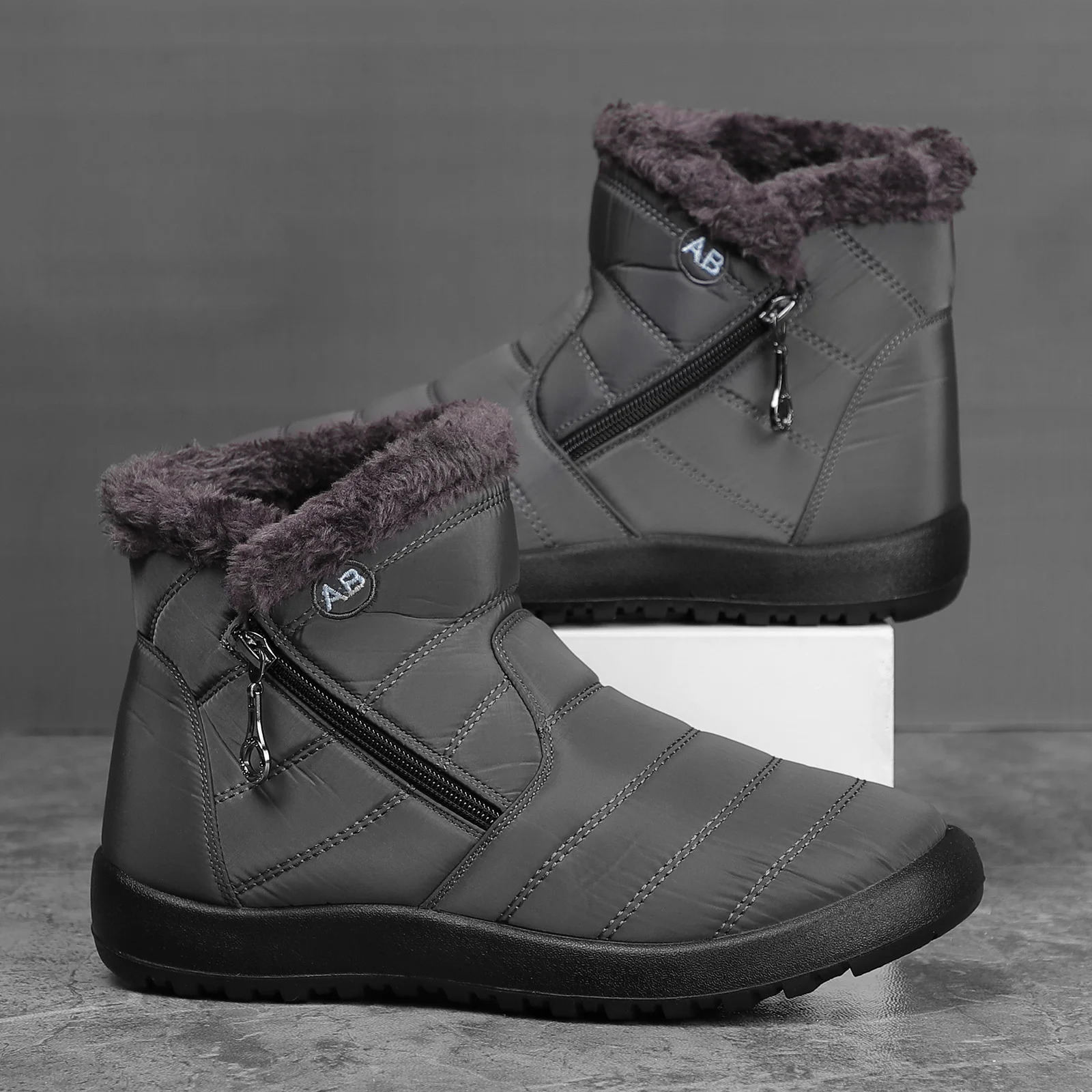 Mens boots high-quality warm mens snow boots non slip winter ankle boots outdoor winter shoes mens warm sports shoes 240615