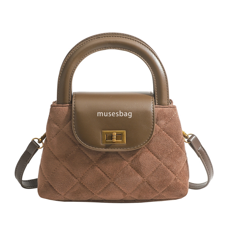 Netizen Autumn and Winter High Quality Silk Velvet Small Fragrant Wind New Handheld Women Bag Single Shoulder Crossbody Diamond Grid Chain Bag