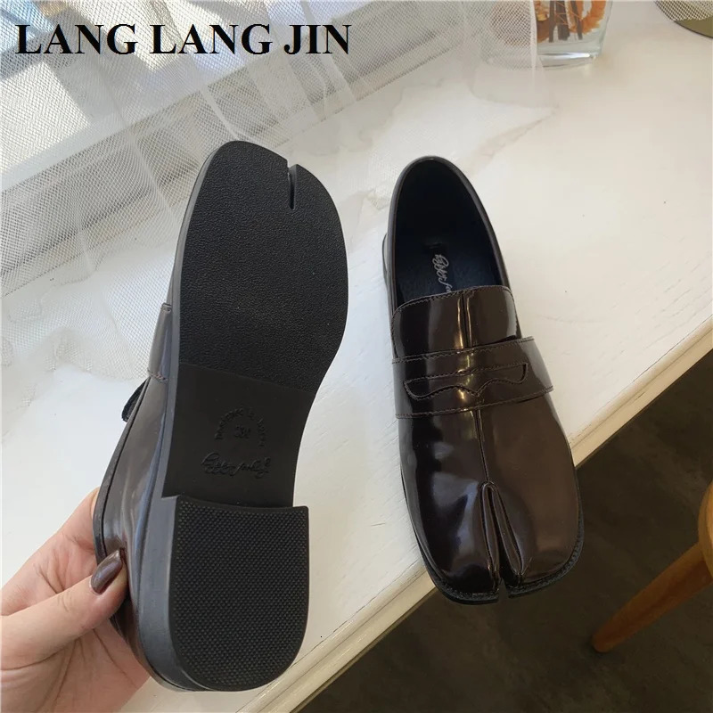 Women Flats Tabi Ninja Moccasins Round Split Toe Shallow Lazy Slip On Slingback Mules Leather Shoes Soft Loafers Slip On Ballet 240617 a9