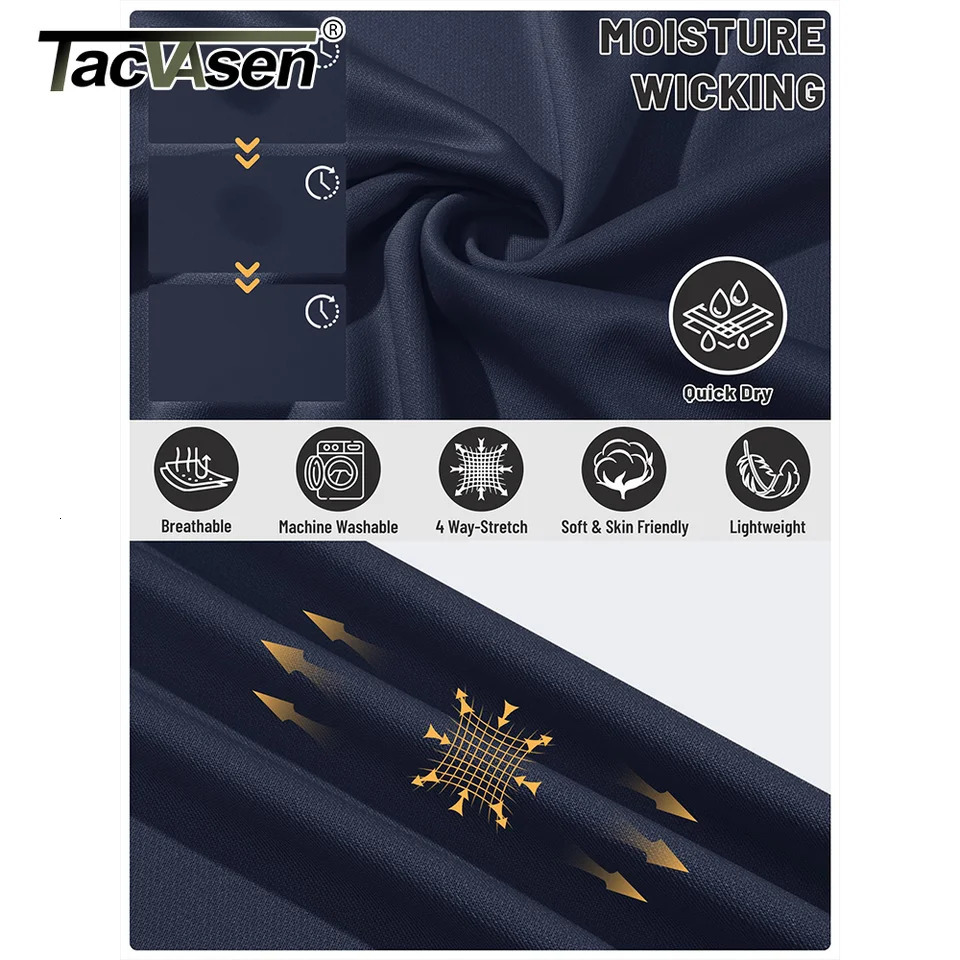 TACVASEN Long Sleeve Polos T-shirts Mens Quick Dry Lightweight Golf Polo Shirts Casual Work T-shirt Sport Tees Pullover Tops Man 240617