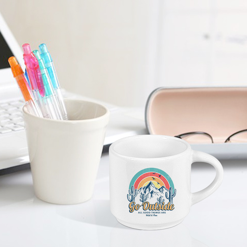 2.5oz Mini Sublimation Mugs Blank Ceramic Mugs Ceramic Coffee Mugs Sublimation Blanks Classic Cup for Coffee Milk Hot Cocoa Tea Latte for DIY