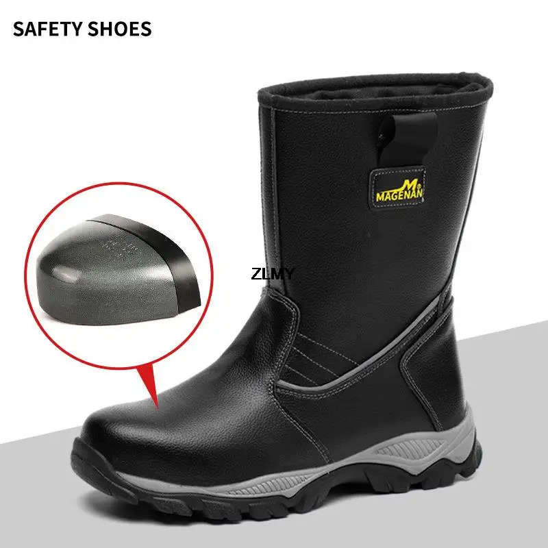 Mens oil resistant safety shoes high top work shoes steel toe caps anti rust work shoes anti-collision work shoes mens welding shoes fireproof flowers