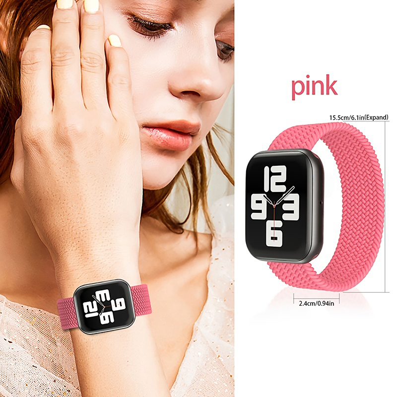 Nylon Braided Solo Loop Band for Apple Watch Strap with adjustable Buckle 38mm 44mm 41mm 45mm 44mm 40mm Elastic Wristband Bracelets iwatch Series Watc