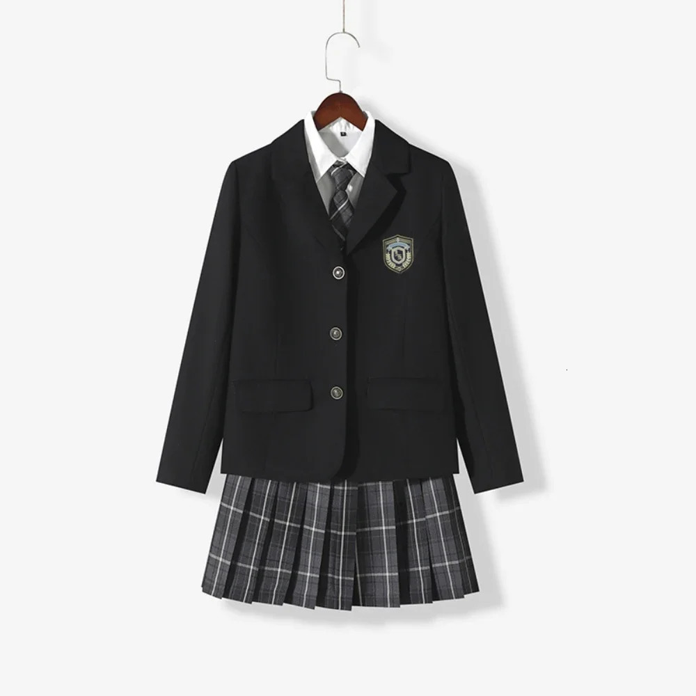 Japanese School Uniforms for Girl Autumn Winter Multicolor Long Blazer Sets Pleated Skirt JK Sailor Tie Anime Cos Costumes Women 240617
