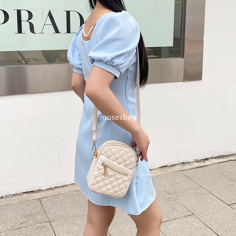 High quality women's designer temperament high-end mini phone bag fashionable and practical multifunctional trend diamond grid single shoulder cr