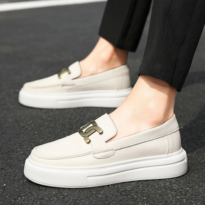 Classic Black Mens Loafers Shoes Comfortable Leather Platform Shoes Men Slip-on Casual Shoes for Men Footwear Mocasines Hombre 240617