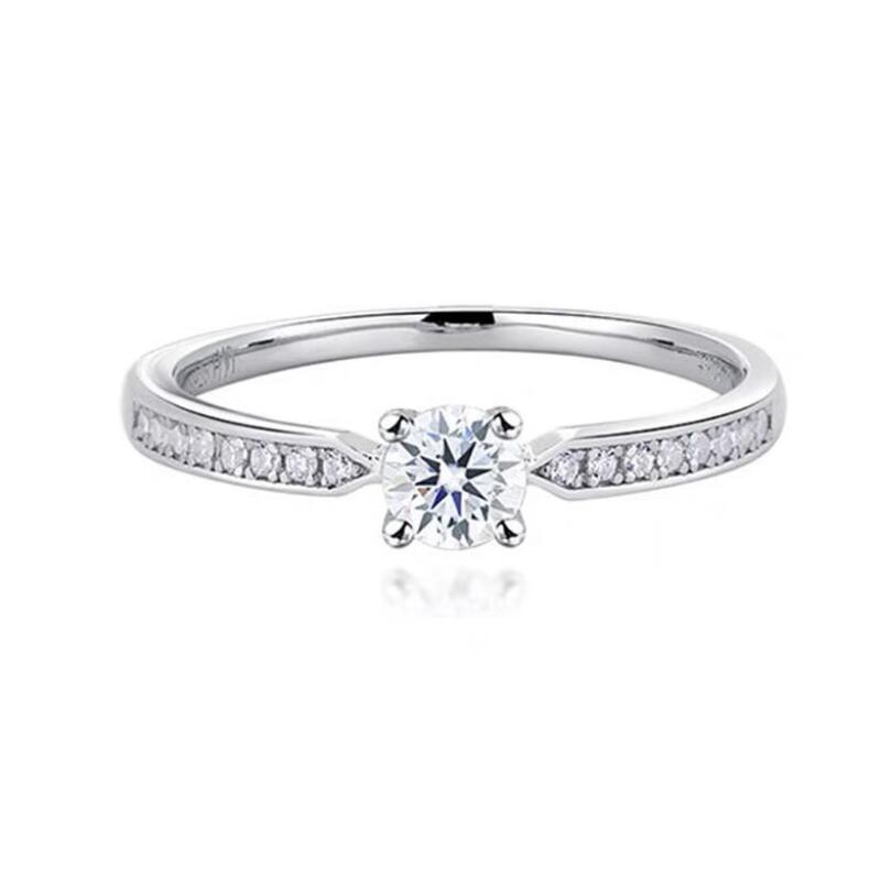 Unique 2024 Moissanite Wedding in Sterg Sier - Round Cut Solitaire, Bridal Crown Ring for Women