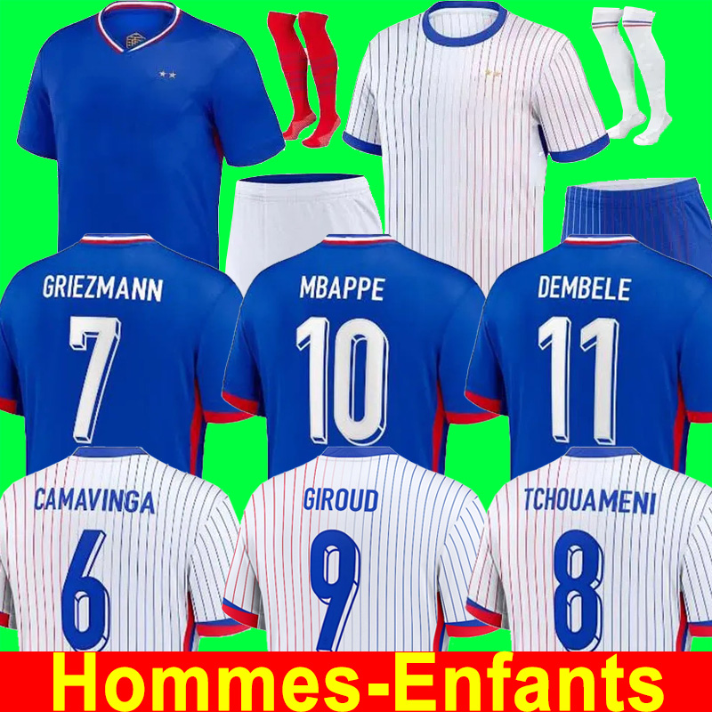 french soccer jersey 24 25 MBAPPE GRIEZMANN 2024 2025 GIROUD PAVARO HERNANDEZ DEMBELE Maillots de football shirt equipement de foot Men kids kit enfants