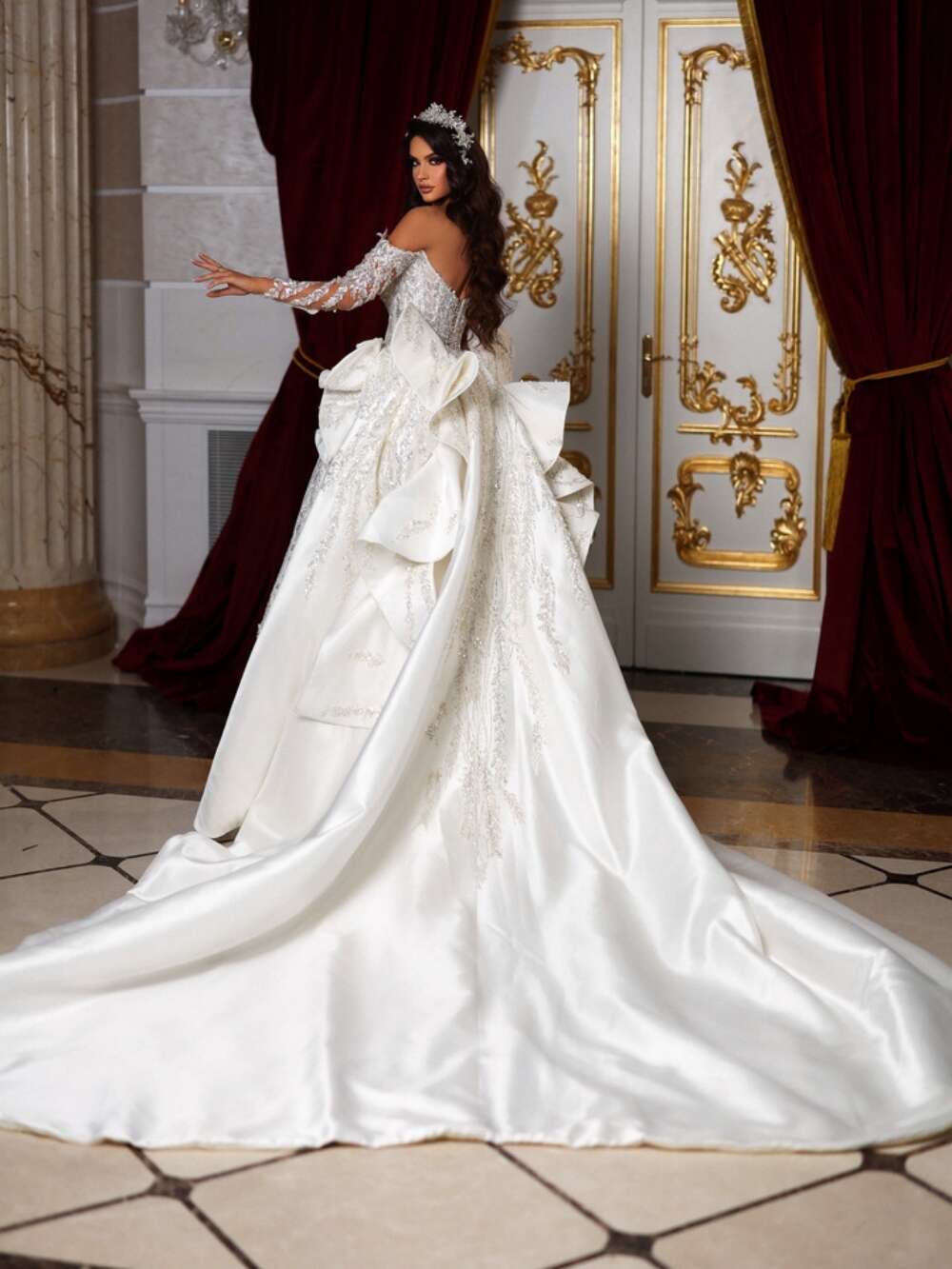 ful Off The Shoulder Bridal Dress Sparkly Sequins Appliques special Gown Mermaid Long Bride Robe Vestido De Novia