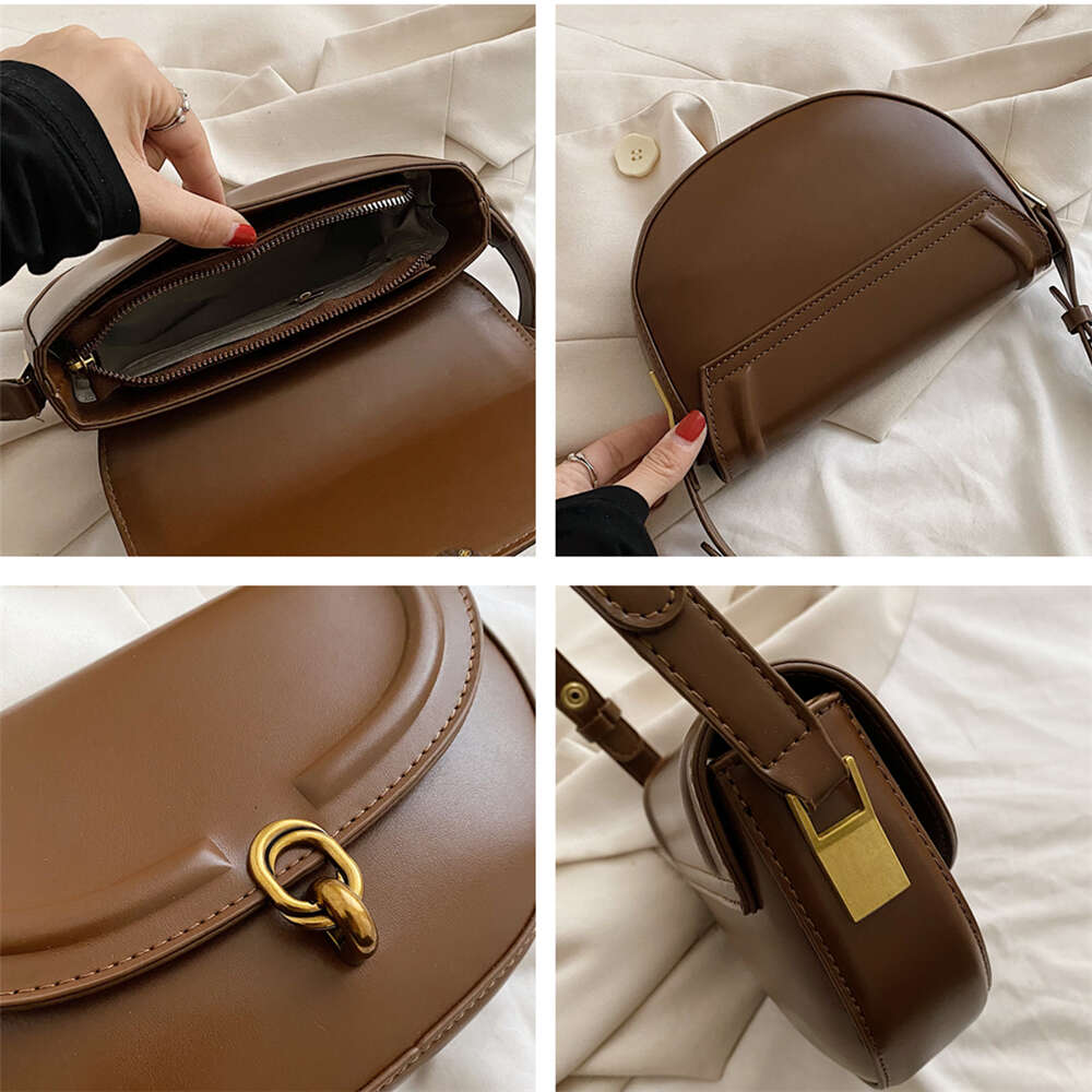 Toptrends Saddle Small Crossbody For Women 2024 Trend Designer Underarm Shoulder Bags PU Leather Ladies Handbags And Purses h6.17#38