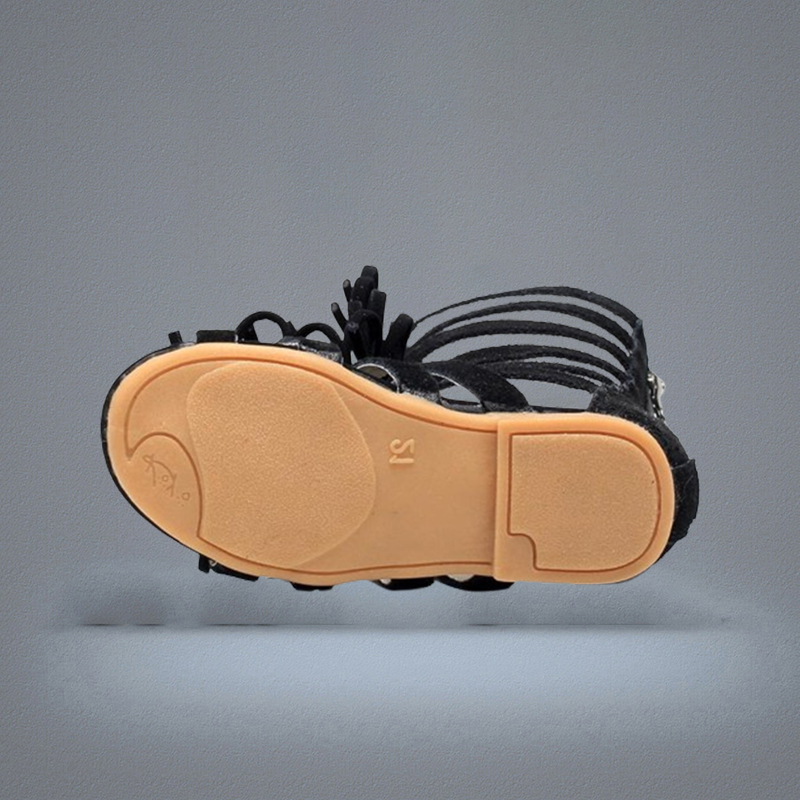 Genuine leather summer girls sandals boots toddler baby sandals shoes brown black Hightop fashion Roman kids