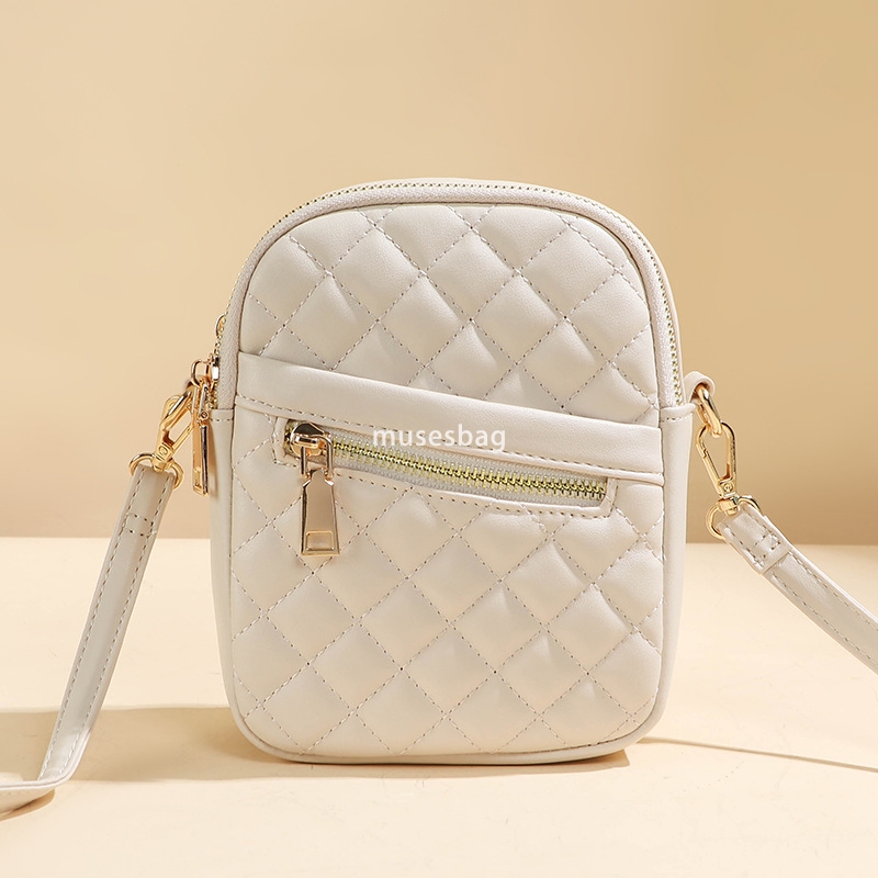 High quality women's designer temperament high-end mini phone bag fashionable and practical multifunctional trend diamond grid single shoulder cr