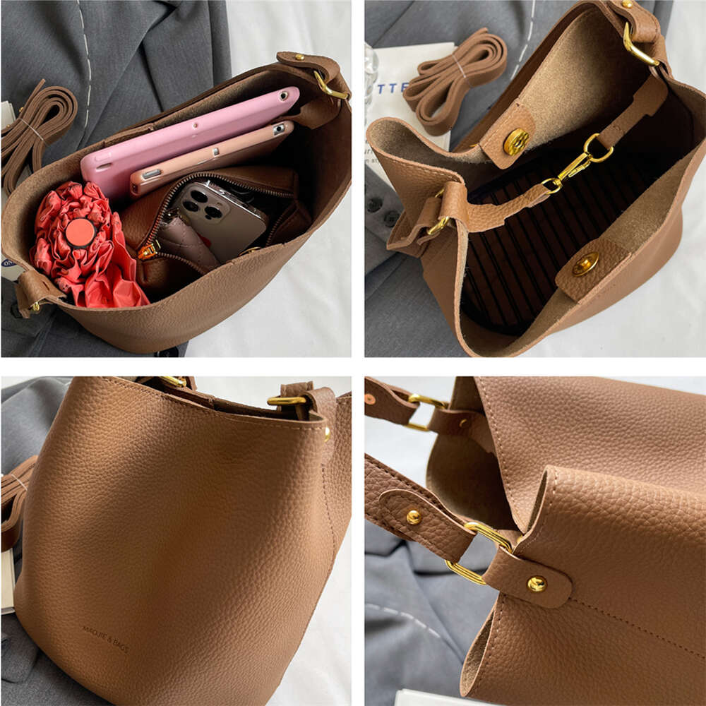 Toptrends Vintage Soft Bucket Shoulder For Women 2024 Trend Designer Crossbody Bags PU Leather Ladies Handbags And Purses 6.17#31