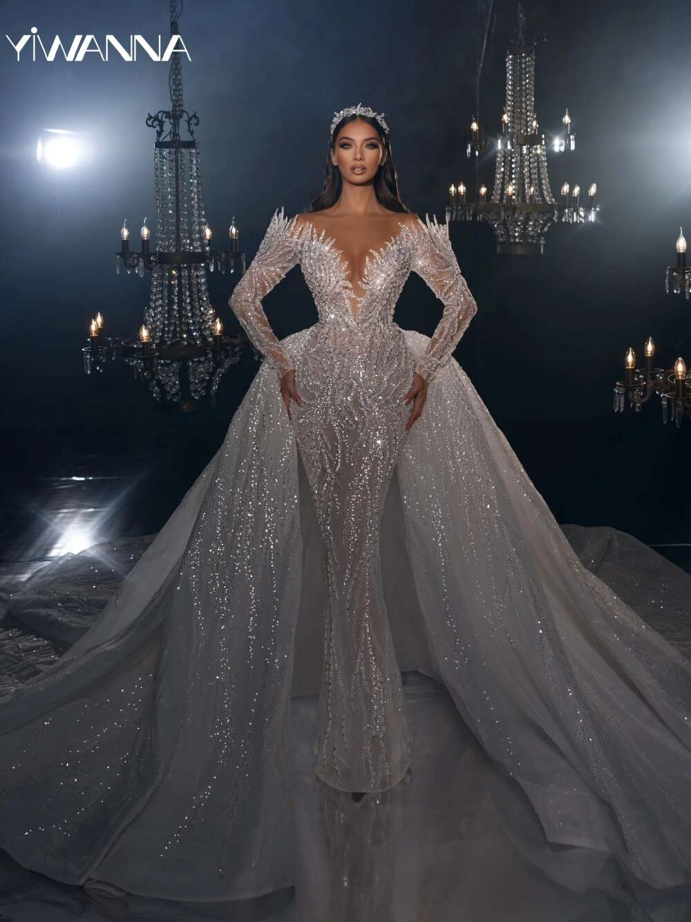 Graceful Off The Shoulder Bridal Dress Sparkly Sequins Beads Wedding Gown 2024 A-line Long Bride Robe Vestido De Novia
