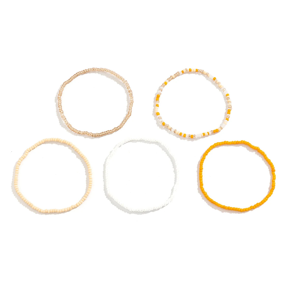 Ingemark Boho Colorful Seed Beads Anklet Set for Women Summer Beach Simple Elastic Chain Bracelet Barefoot Ankle on Leg Jewelry 240601