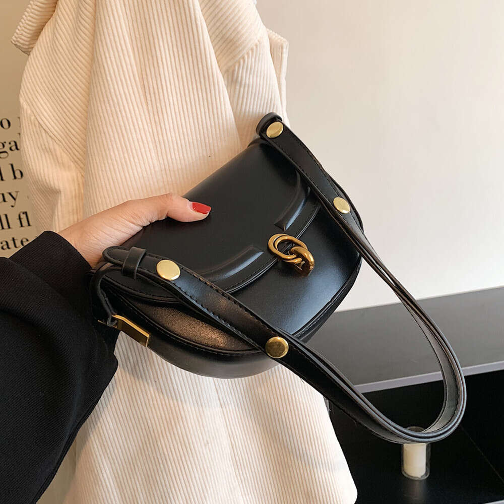Toptrends Saddle Small Crossbody For Women 2024 Trend Designer Underarm Shoulder Bags PU Leather Ladies Handbags And Purses h6.17#38