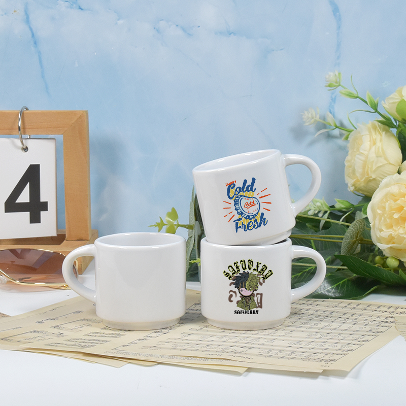 2.5oz Mini Sublimation Mugs Blank Ceramic Mugs Ceramic Coffee Mugs Sublimation Blanks Classic Cup for Coffee Milk Hot Cocoa Tea Latte for DIY