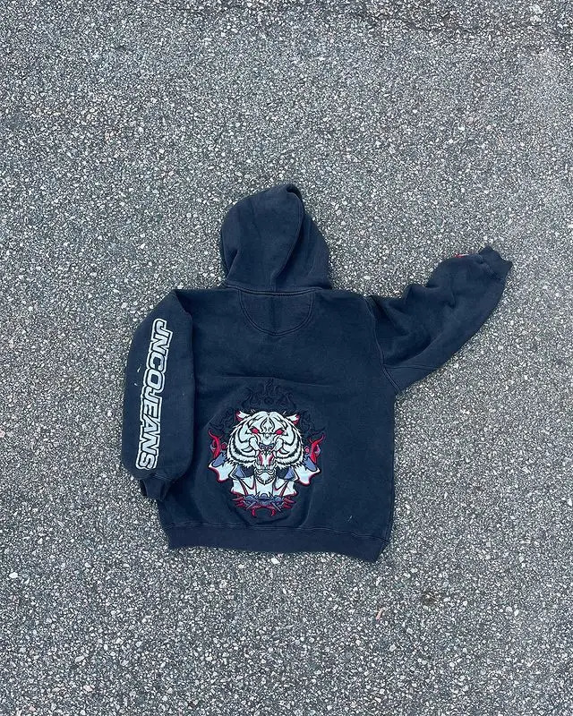 Streetwear Hoodie Y2K Hip Hop Retro Graphic Oversized Hoodie Sweatshirt Mens Womens Harajuku Gothic Pullover Hoodie Clothes 240513