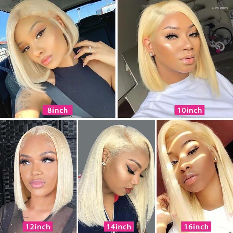 13X4 613 Blonde Bob Hair Wig Human Hd Lace Frontal Brazilian Straight Front For Black Women