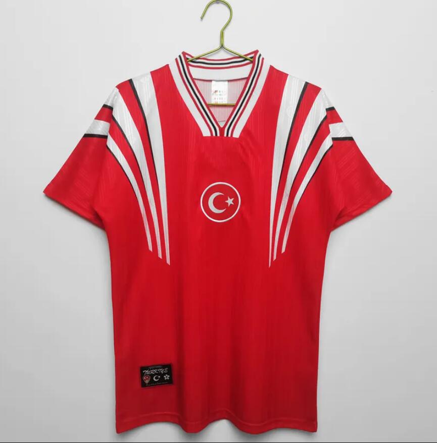 1996 Euro Turkey Retro Football Jersey Home 96 98 Hakan Rustu Basturke Tsun Arda Kalans Yugke Shirt Burak Chemist's Day Turkey National Team Football Shirt euro 2024