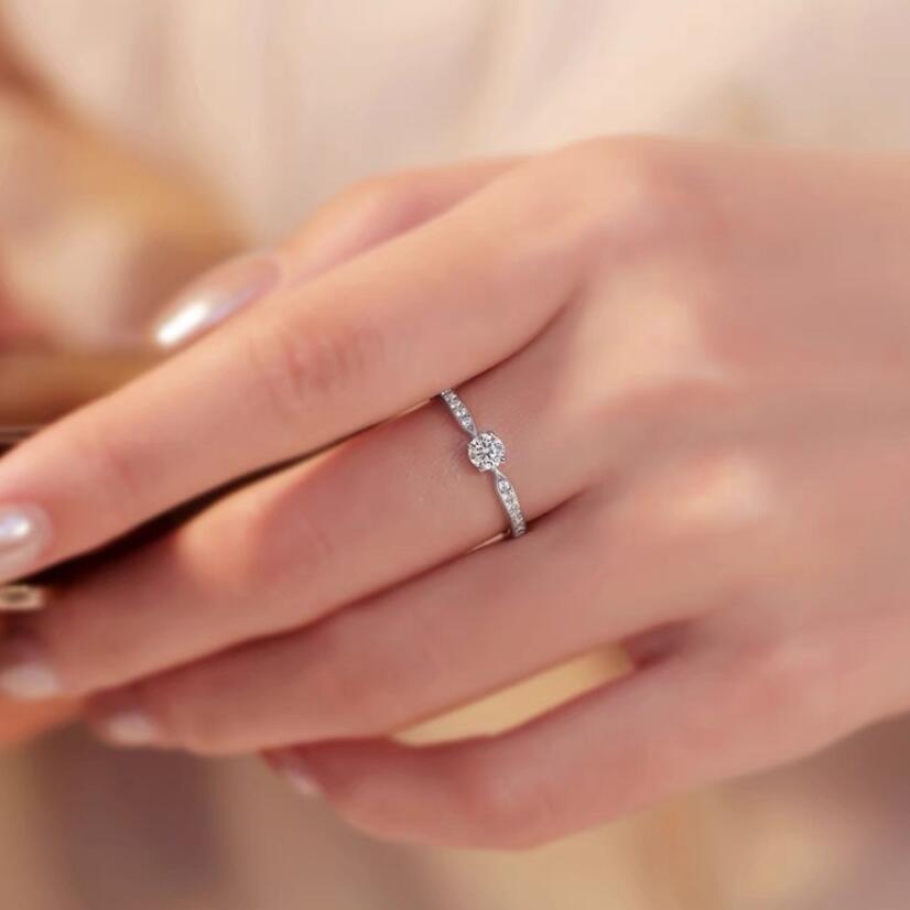 Unique 2024 Moissanite Wedding in Sterg Sier - Round Cut Solitaire, Bridal Crown Ring for Women