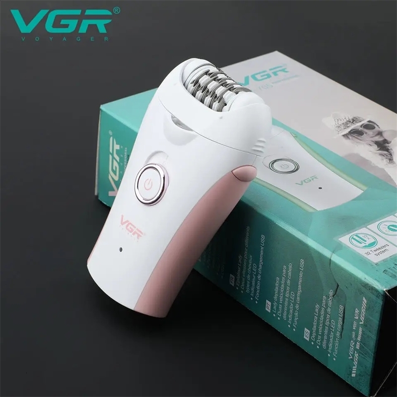 VGR705 Women Epilator Electric Female Face Hair Removal Lady Shaver Bikini Trimmer Body Depilatory Leg Rechargeable Depilation y240202