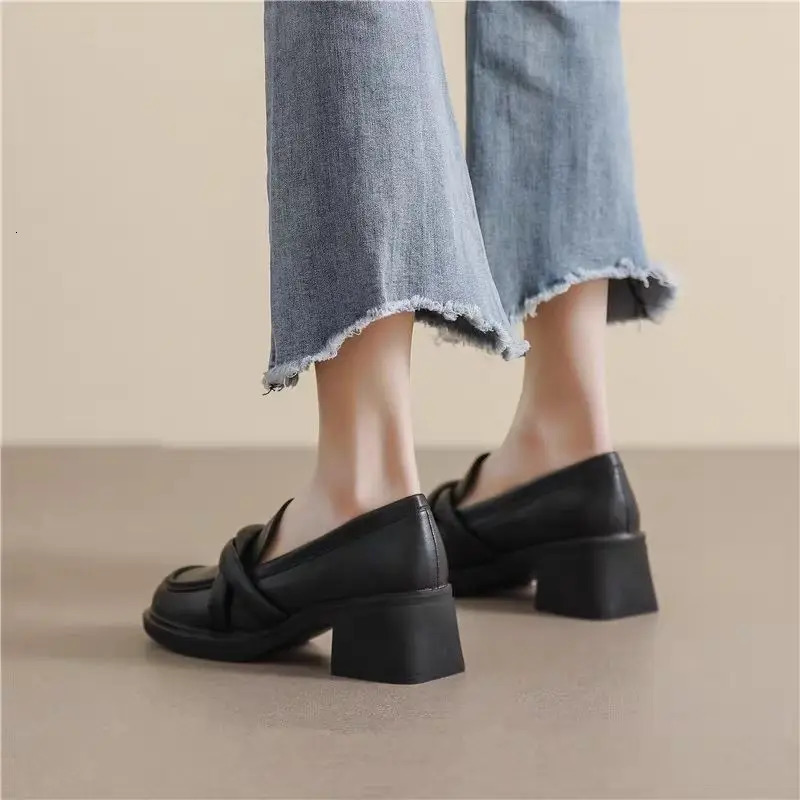 Ladies Summer Footwear Office Shoes for Women Pumps Moccasins Loafers White High Heels Platform on Heeled Trend 39 E Offer 240617