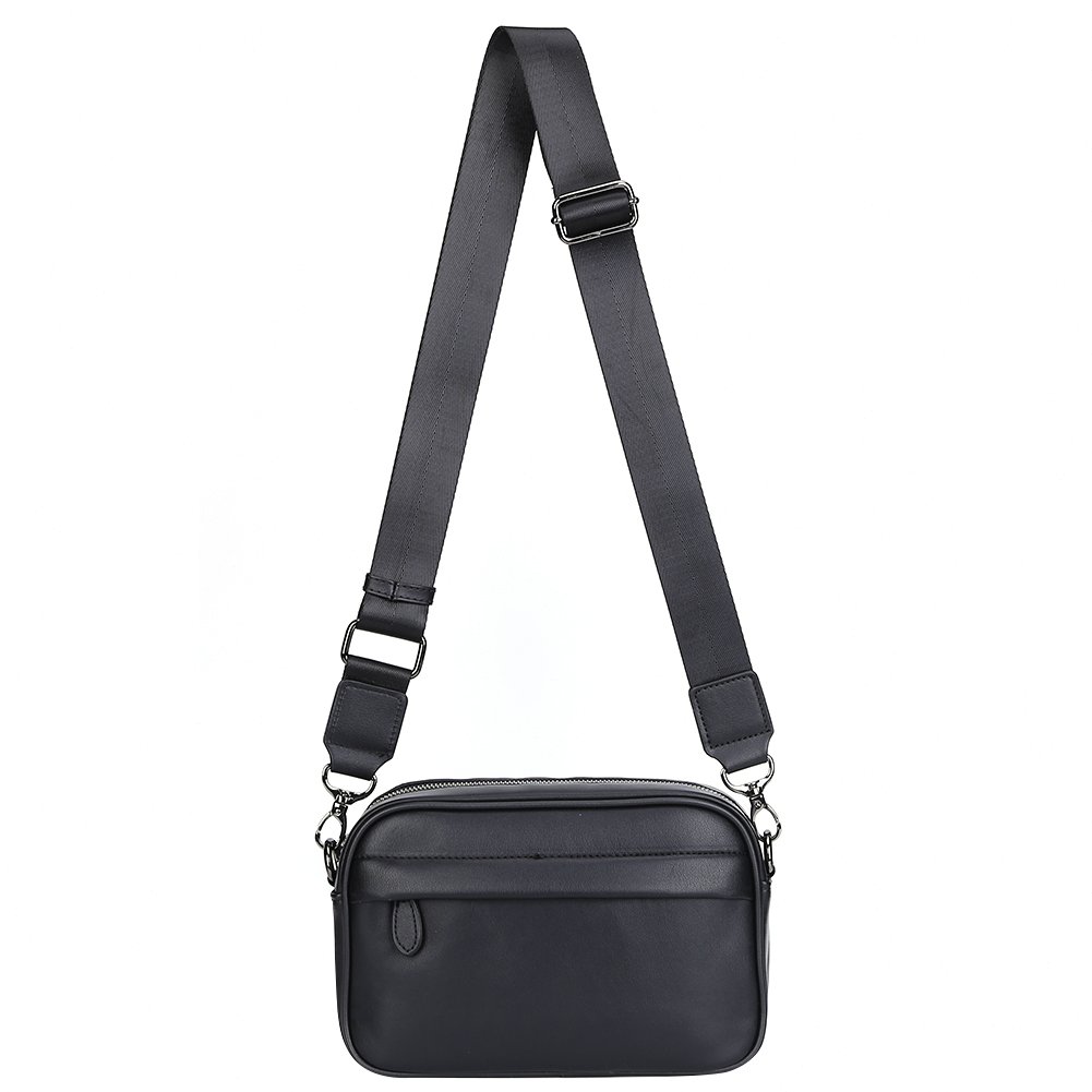Casual Men's Business Shoulder Genuine PU Leather Messenger Wide Strap Crossbody Square Plaid Designer Male Sg Bag | 2024 Collection 4 19636